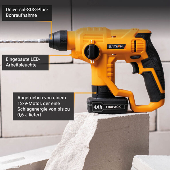 12V Akku-Bohrhammer, ohne Akku und Ladegerät