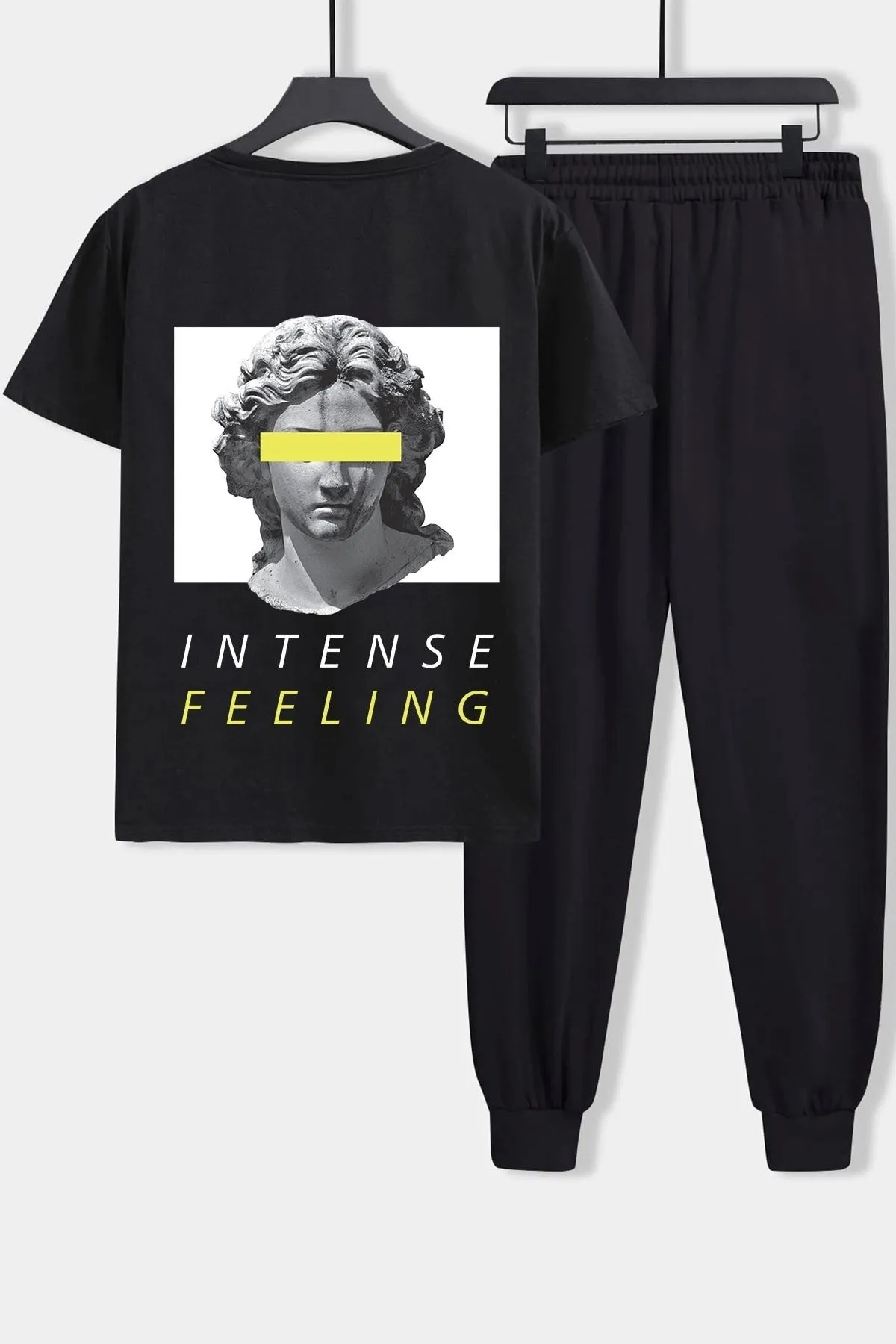 uyguntarz  2-teiliges Unisex-Trainingsanzug-Set mit ästhetischem Aufdruck