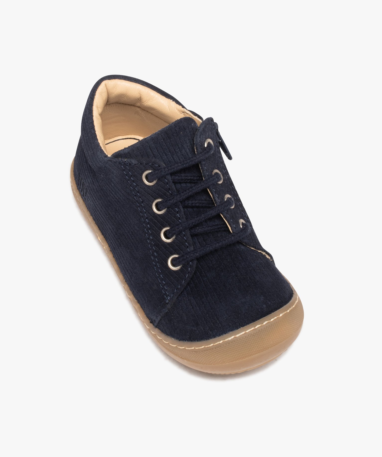 Chaussures premiers pas bébé Garçon en cuir velours uni -... marine | GEMO