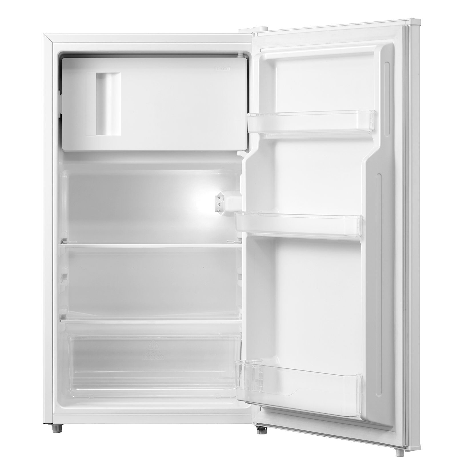 comfee Kühlschrank RCD80WH2(E), 84.5 cm hoch, 47.5 cm breit, Verstellbarer Fuß, Herausnehmbares Regal, Geringes Rauschen