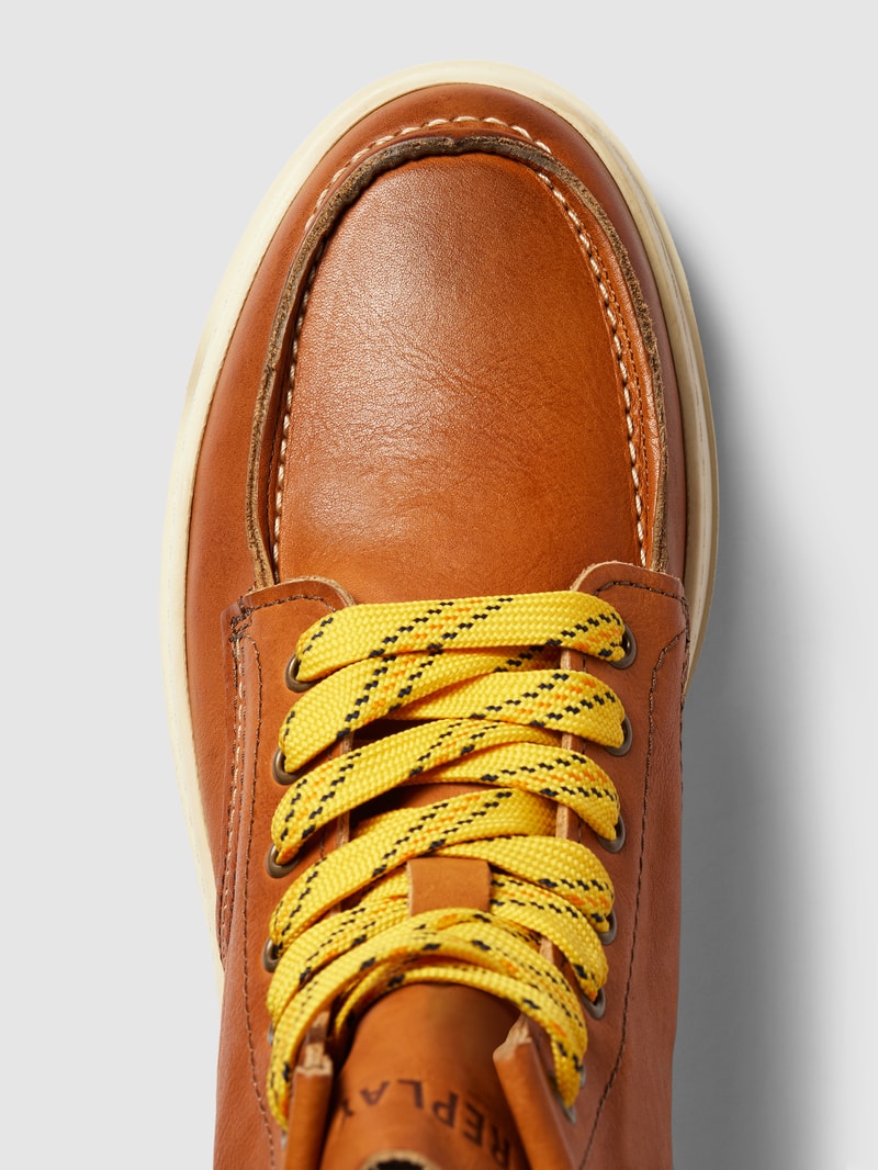 Boots aus Leder mit Label-Detail Modell 'RELOAD STATUS' in cognac
