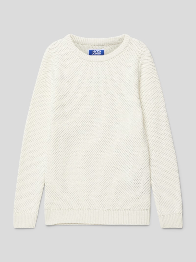 Strickpullover mit Strukturmuster Modell 'JORBRODY' in ecru