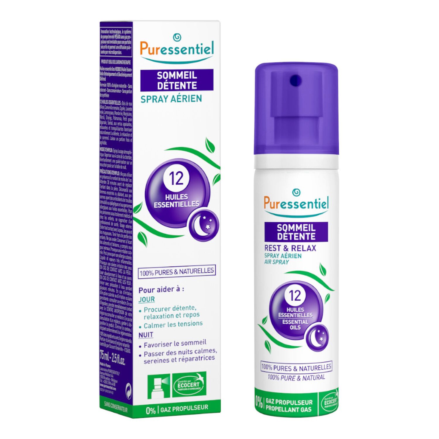 Puressentiel Sommeil Détente Spray Aérien Aux 12 Huiles Essentielles