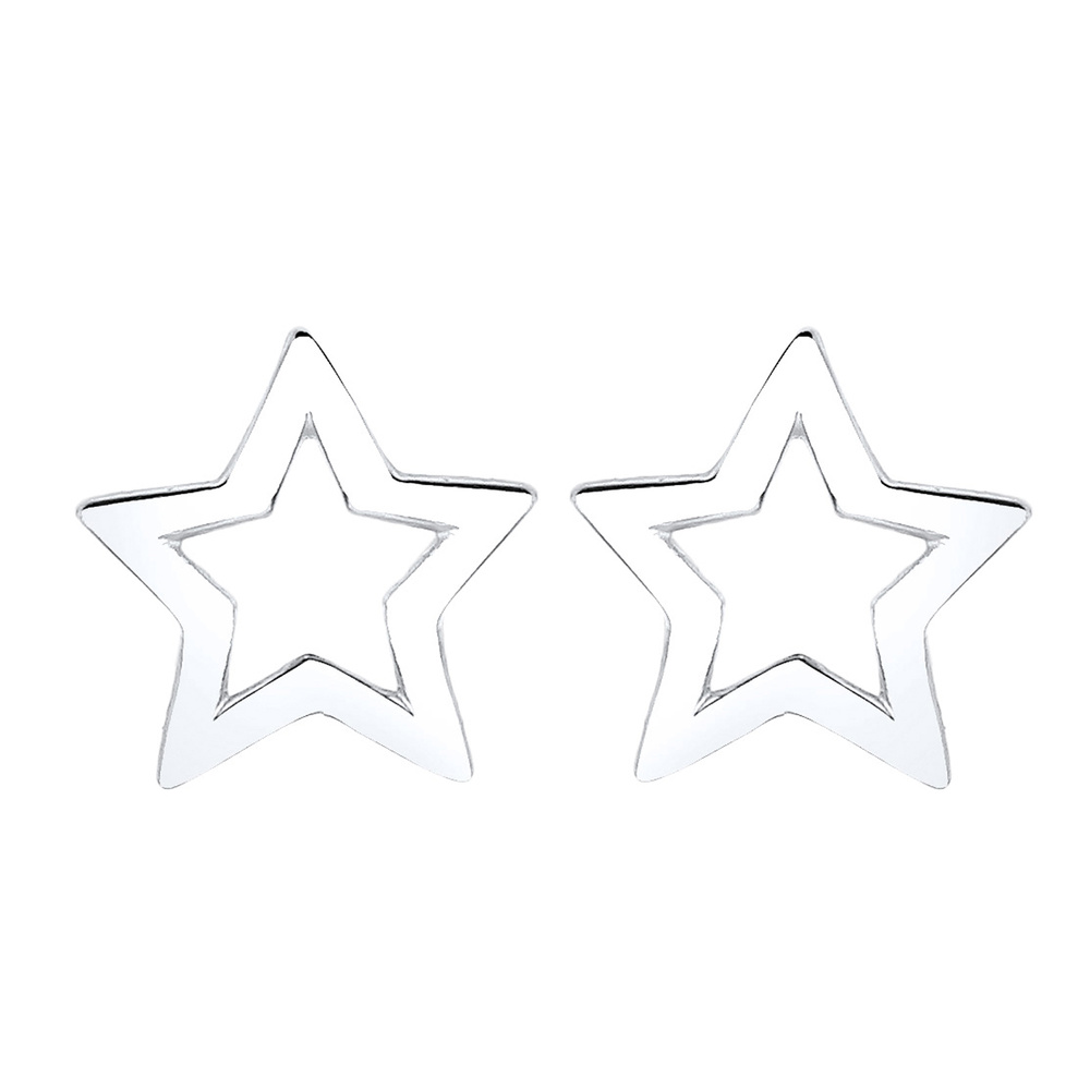 Elli Elli Boucles d'Oreilles Femme Motif Étoile Classique avec Émail en Argent Sterlin Boucles d'oreilles