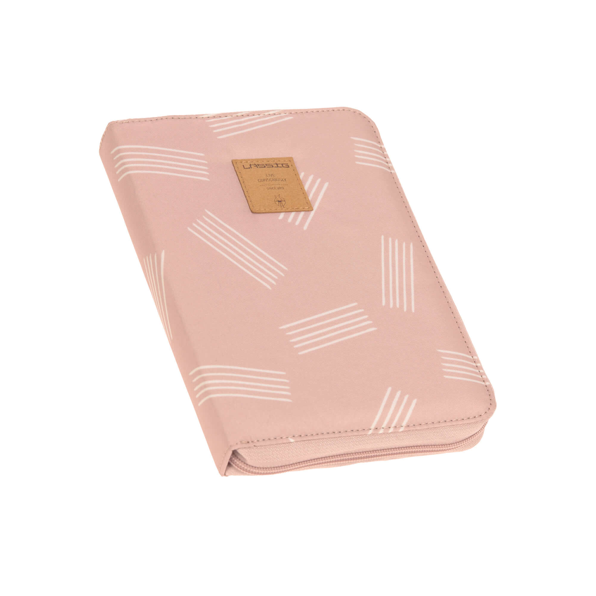Mutterpasshülle mit Reißverschluss - Soft Stripes Rose, Rosa
