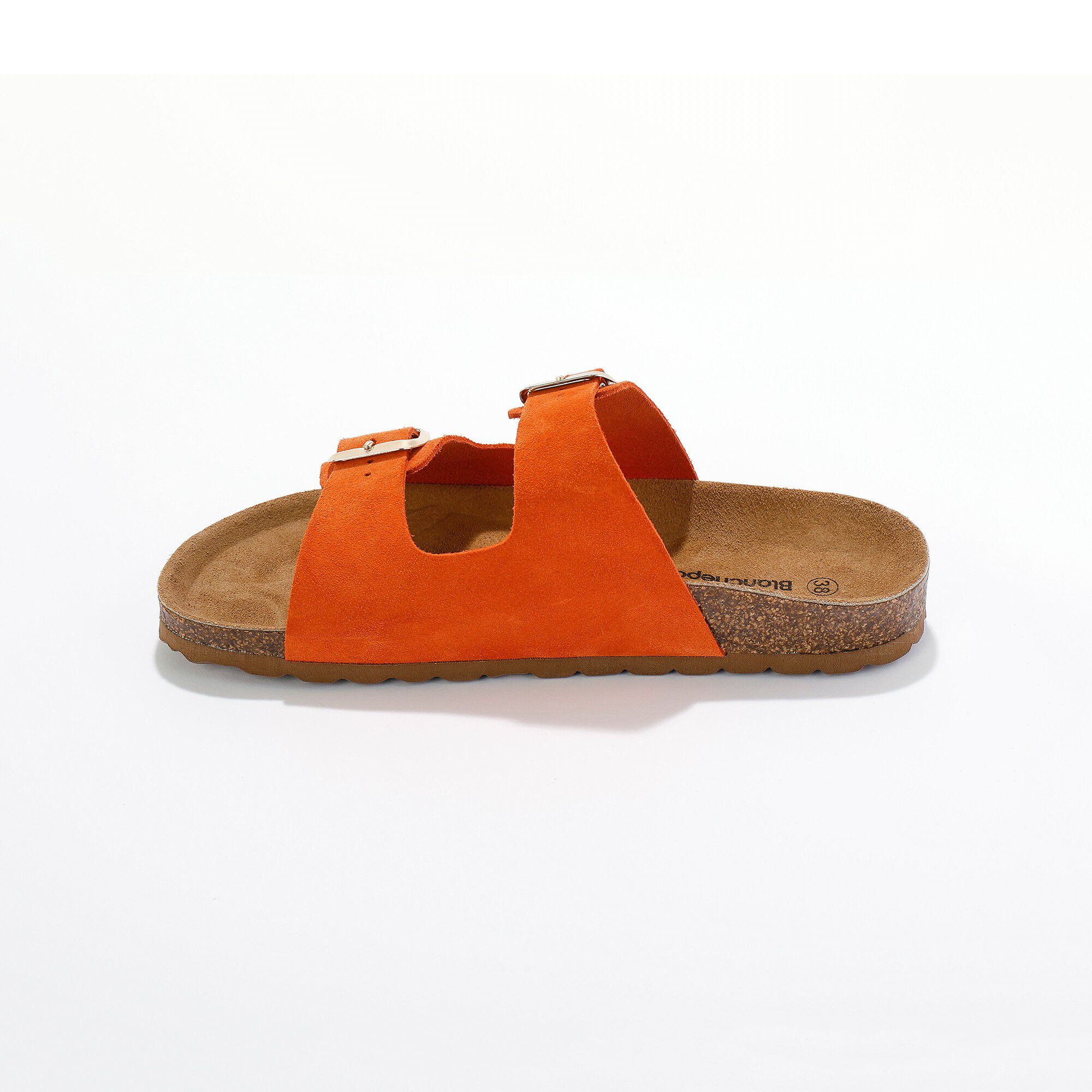 Mules croûte de cuir 2 boucles réglables