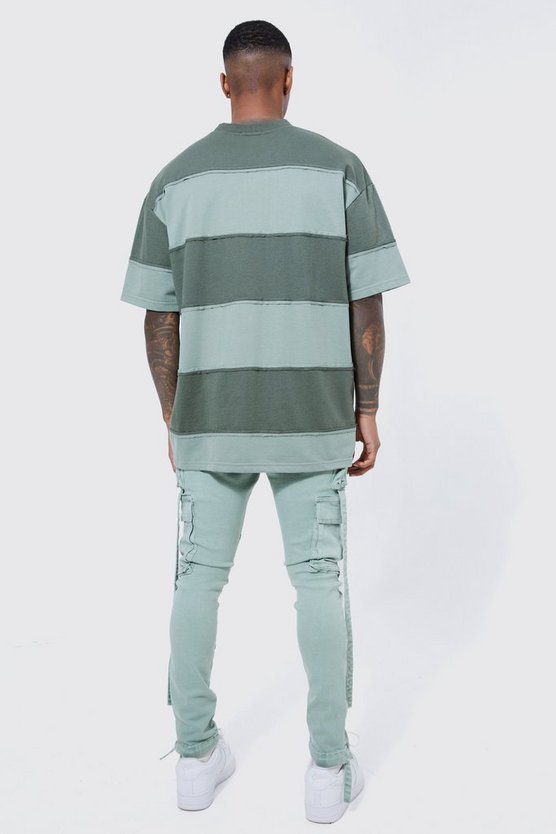Super Skinny Stretch Cargo-Jeans mit Riemchen