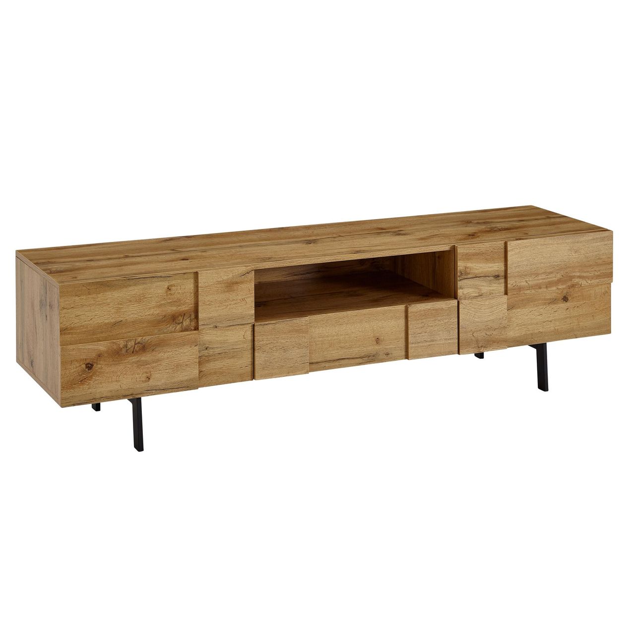 Skyport WOHNLING TV Schrank 160x46x43 cm Lowboard Holz Fernsehkommode Fernsehschrank