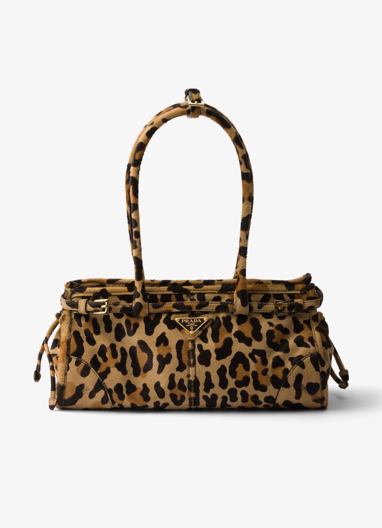 Prada Medium leather handbag with leopard print