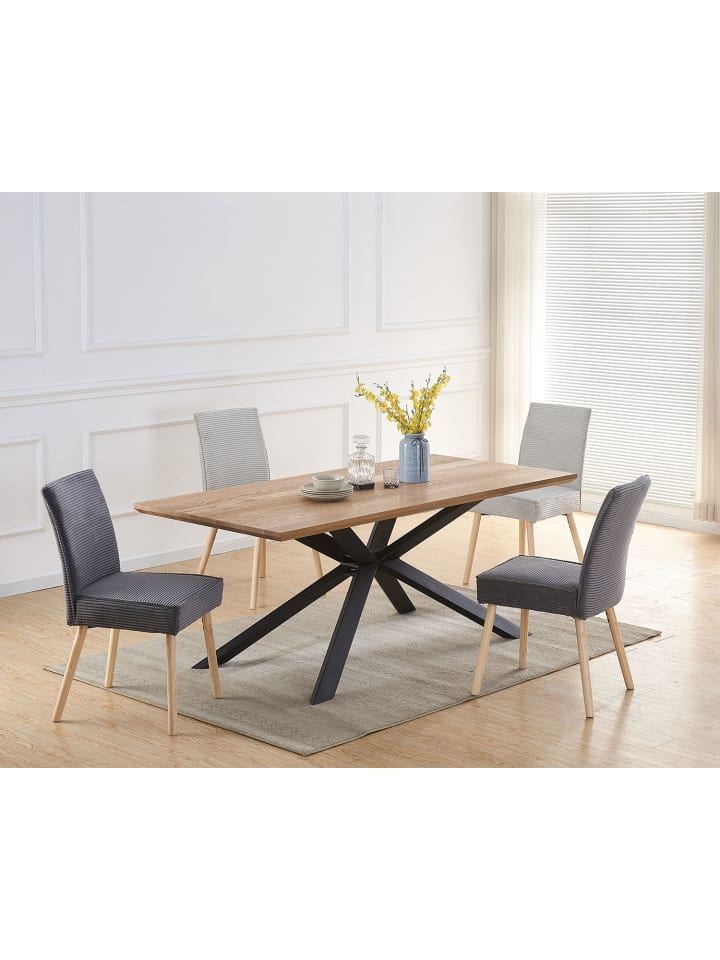 B&D Home 2er-Set: Esszimmerstuhl CEDRIC in Anthrazit - (B)48 x (H)91 x (T)61 cm günstig kaufen onesize
