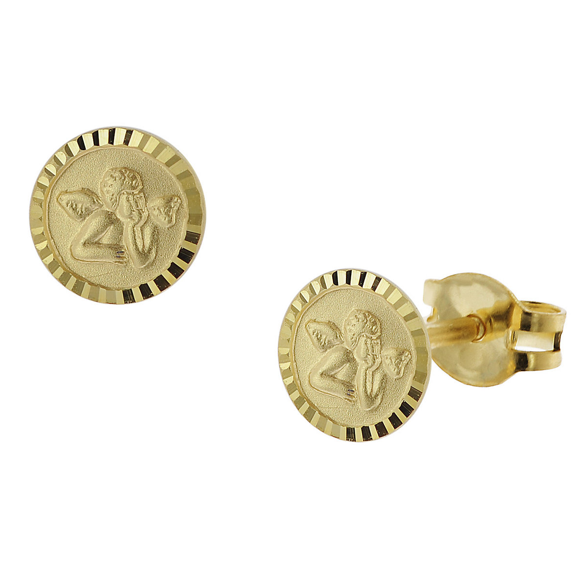 Mädchen-Ohrringe Ohrstecker Engel 333 / 8K Gold Ohrstecker