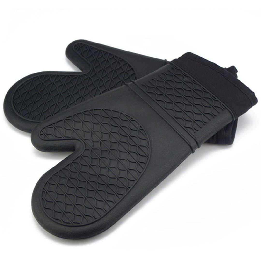 FIDDY Topfhandschuhe Hitzebeständige Ofenhandschuhe aus Silikon Küchenhandschuhe, (2-tlg., Ofenhandschuhe Dickere Silikon-Kochhandschuhe), für Mikrowelle Backen Kochen