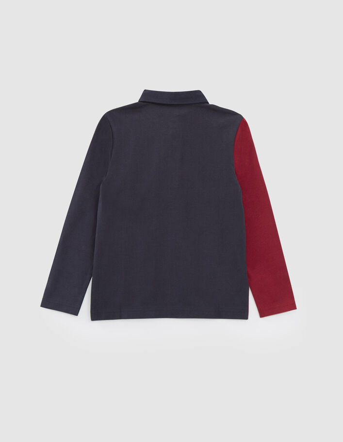 Polo marine, gris, bordeaux esprit rugby garçon