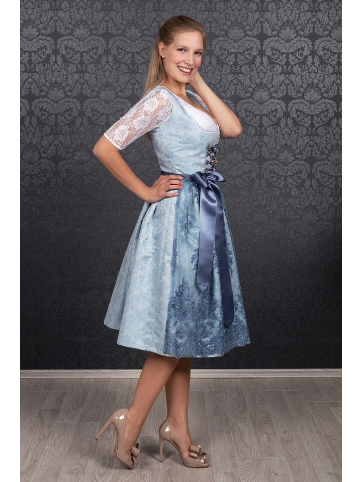 Edelnice Midi Dirndl 2-teilig Cloé in hellblau günstig kaufen