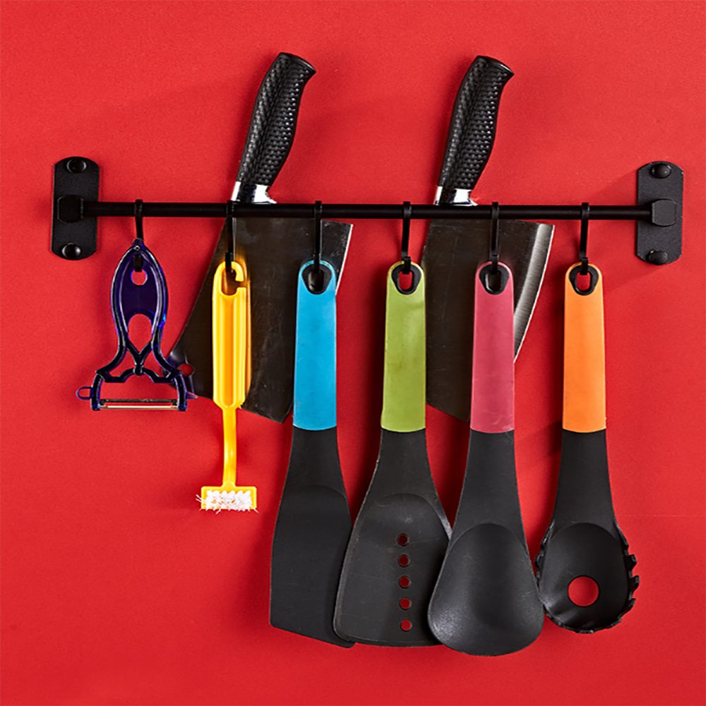Runxizhou Wandhaken Küchenutensilien-Hakenleiste mit 6 Haken 40 cm