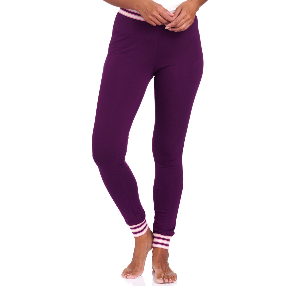 Damen Schlafhose mit gestreiften Bündchen