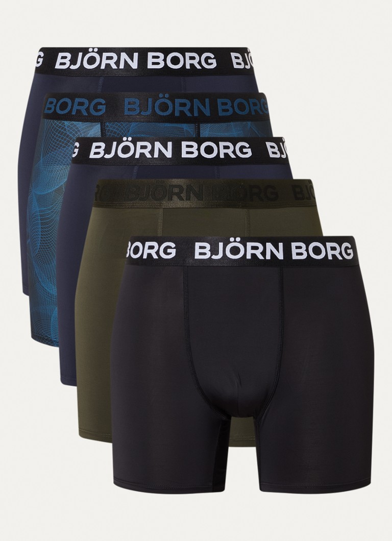 Björn Borg Performance boxeralsó logós csíkkal, 5 darabos kiszerelésben