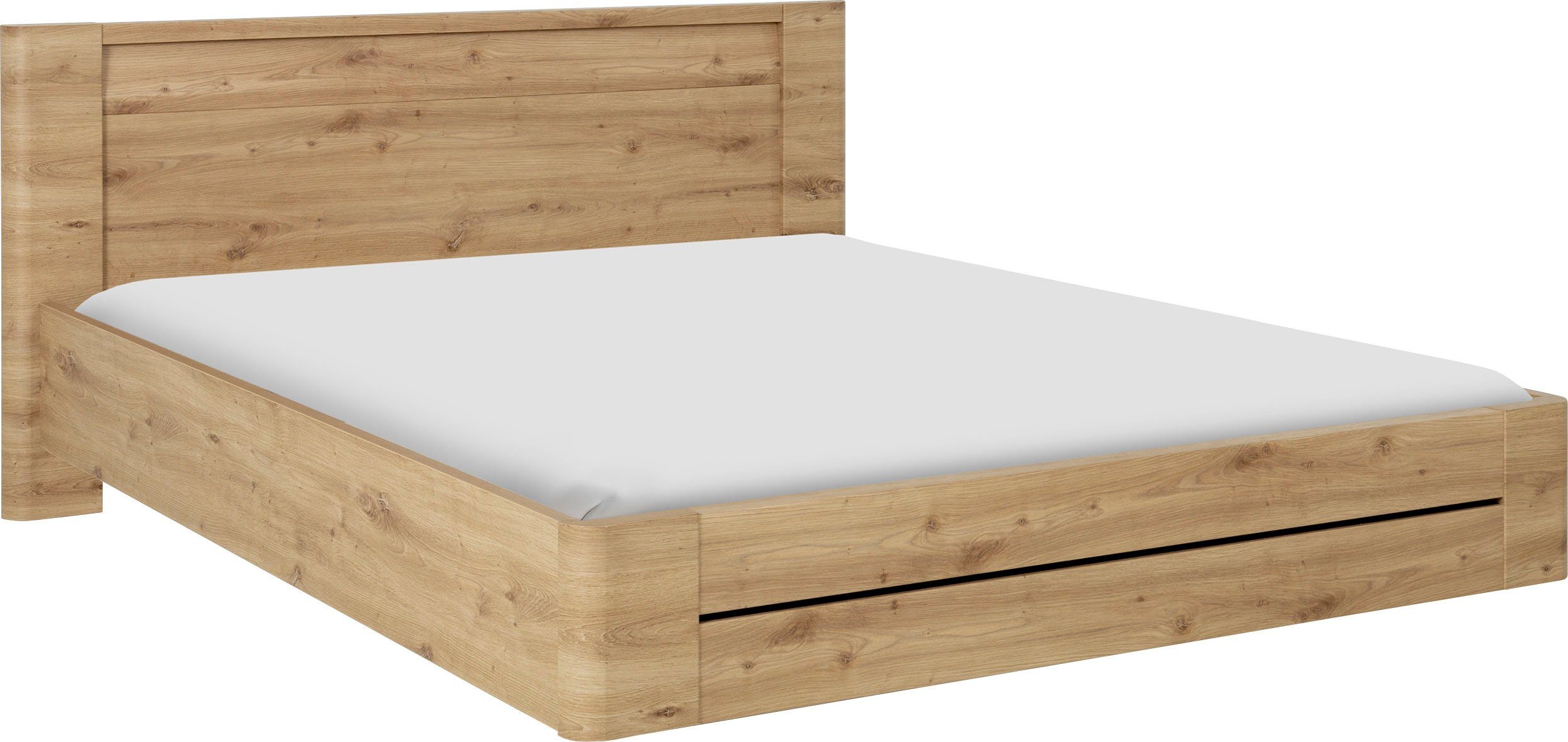 Gami Schlafzimmer-Set Confidence, (4-St., Bett, 2x Nachttisch und Kommode), aus Kiefernholz, mit Bett, 2x Nachttisch und Kommode