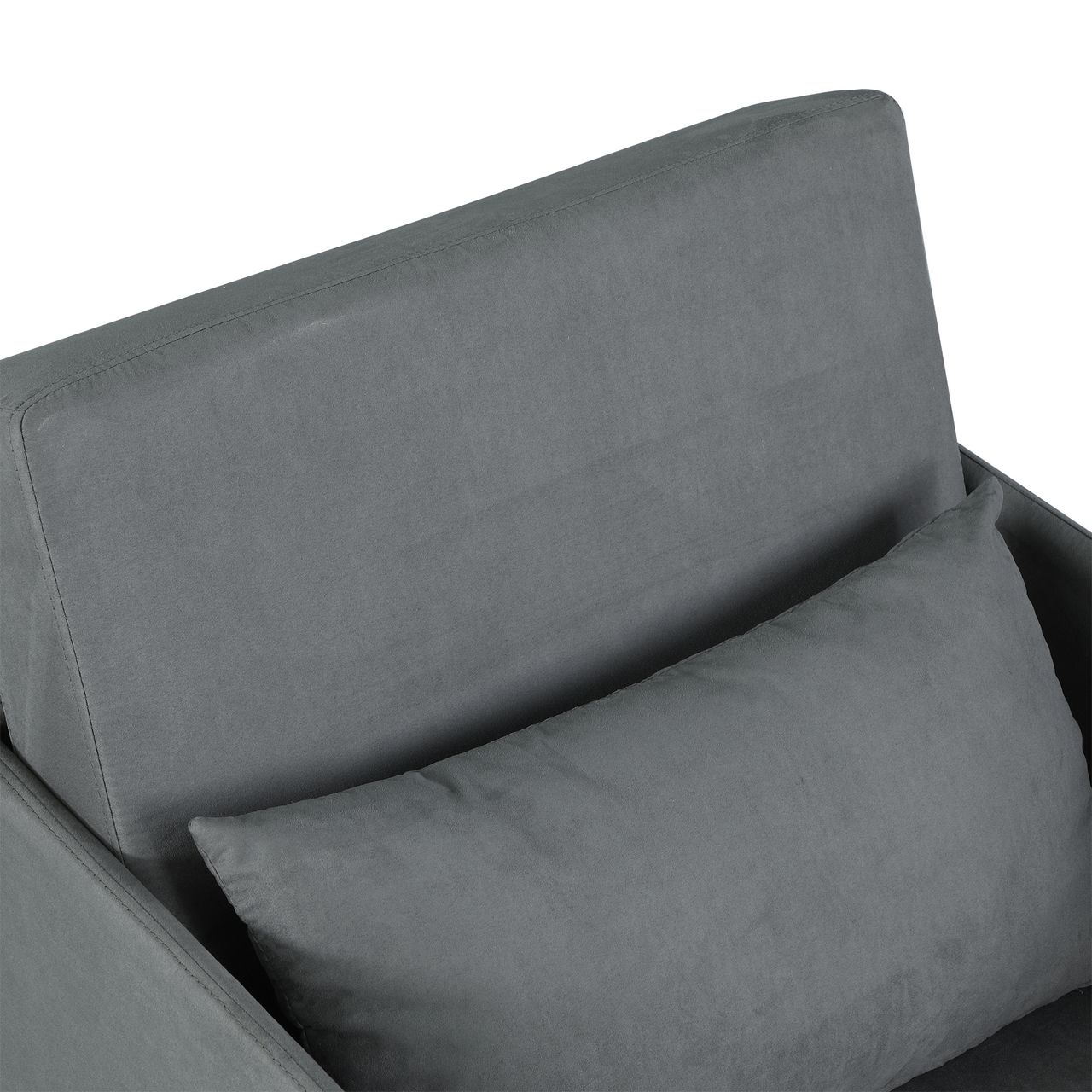 HOMCOM Schlafsofa Sofabett Einzelsofa Waschbarer Bezug 2 Seitentaschen Metall