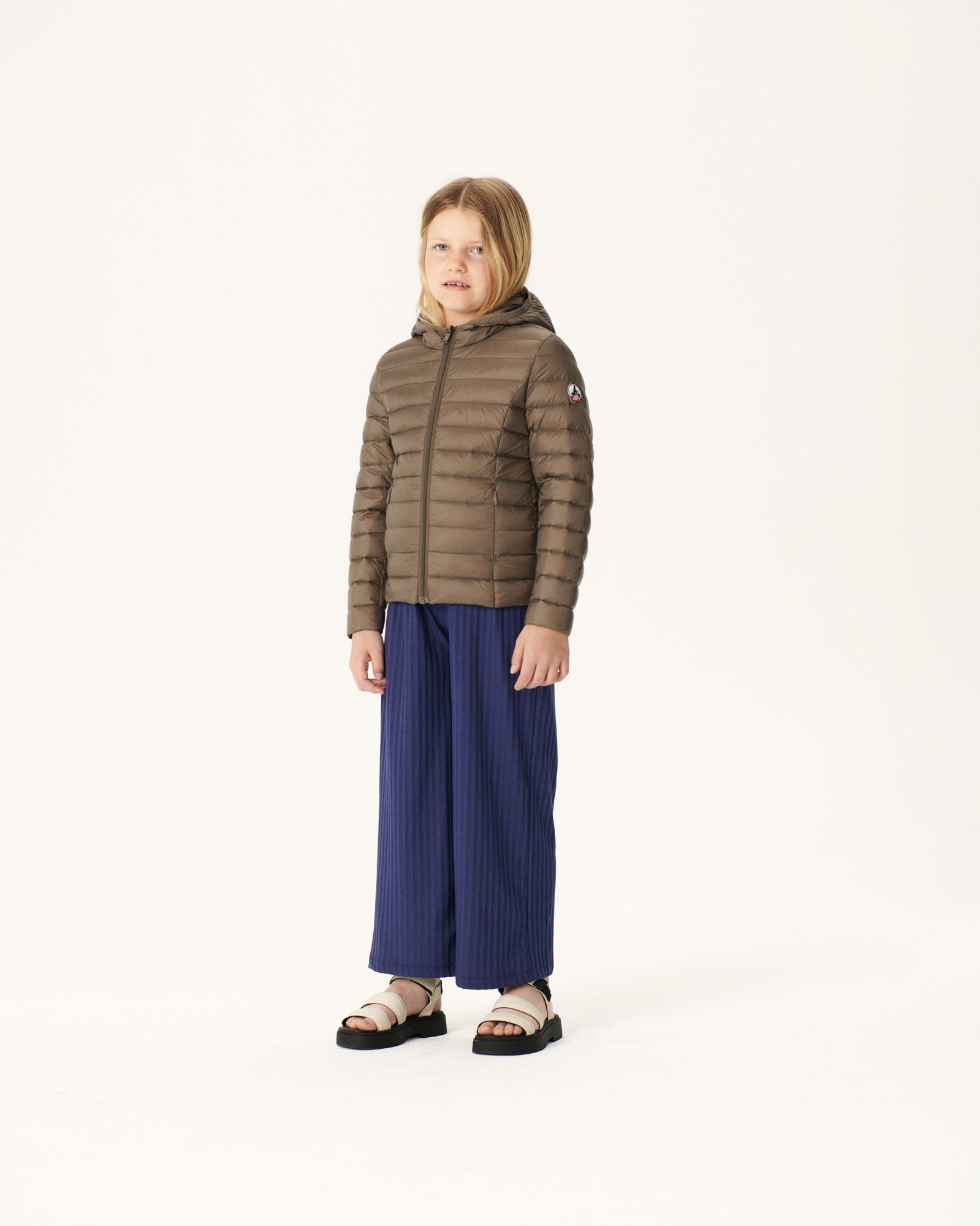 Doudoune légère à capuche enfant Taupe Carla