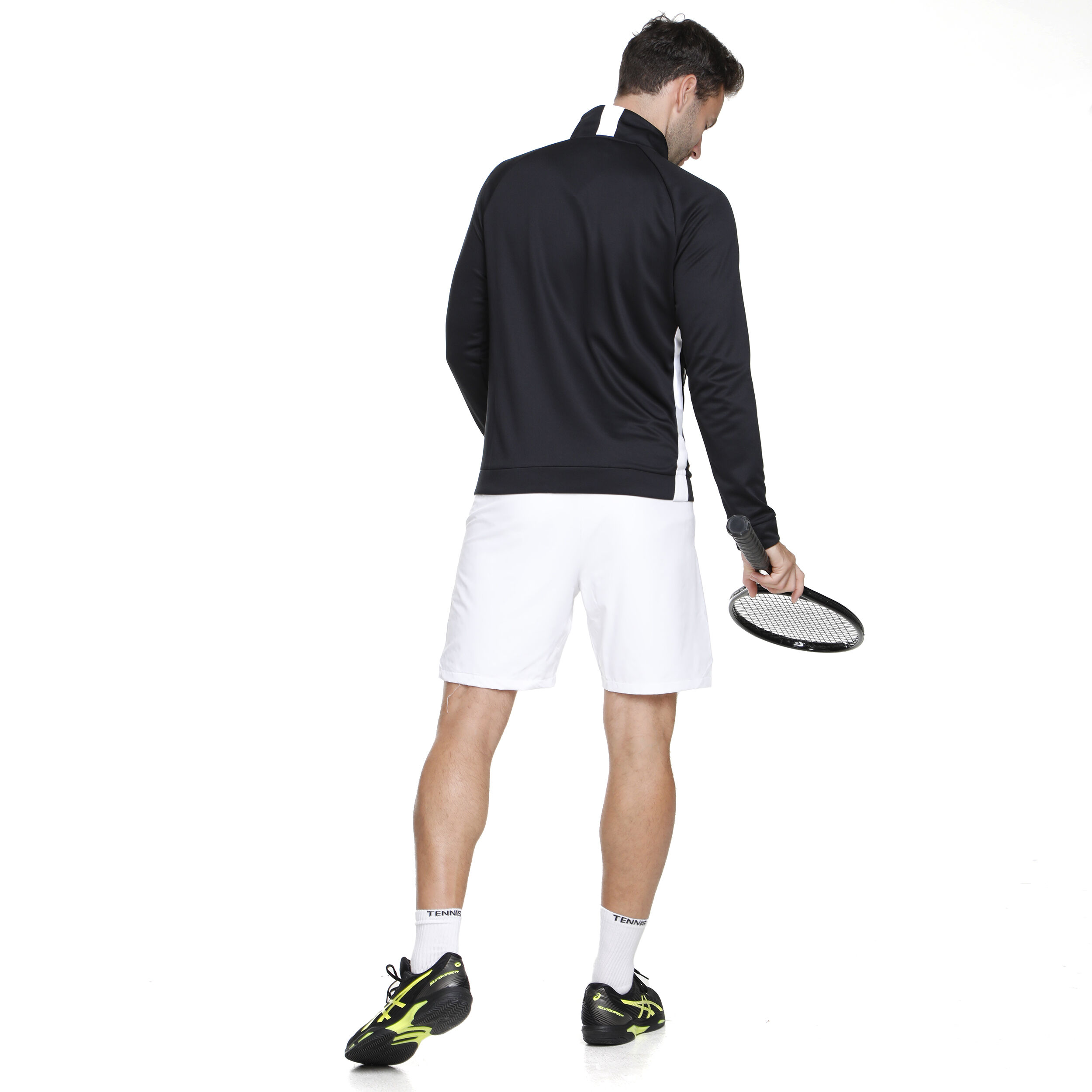 Knitted Trainingsjacke Herren - Schwarz, Weiß