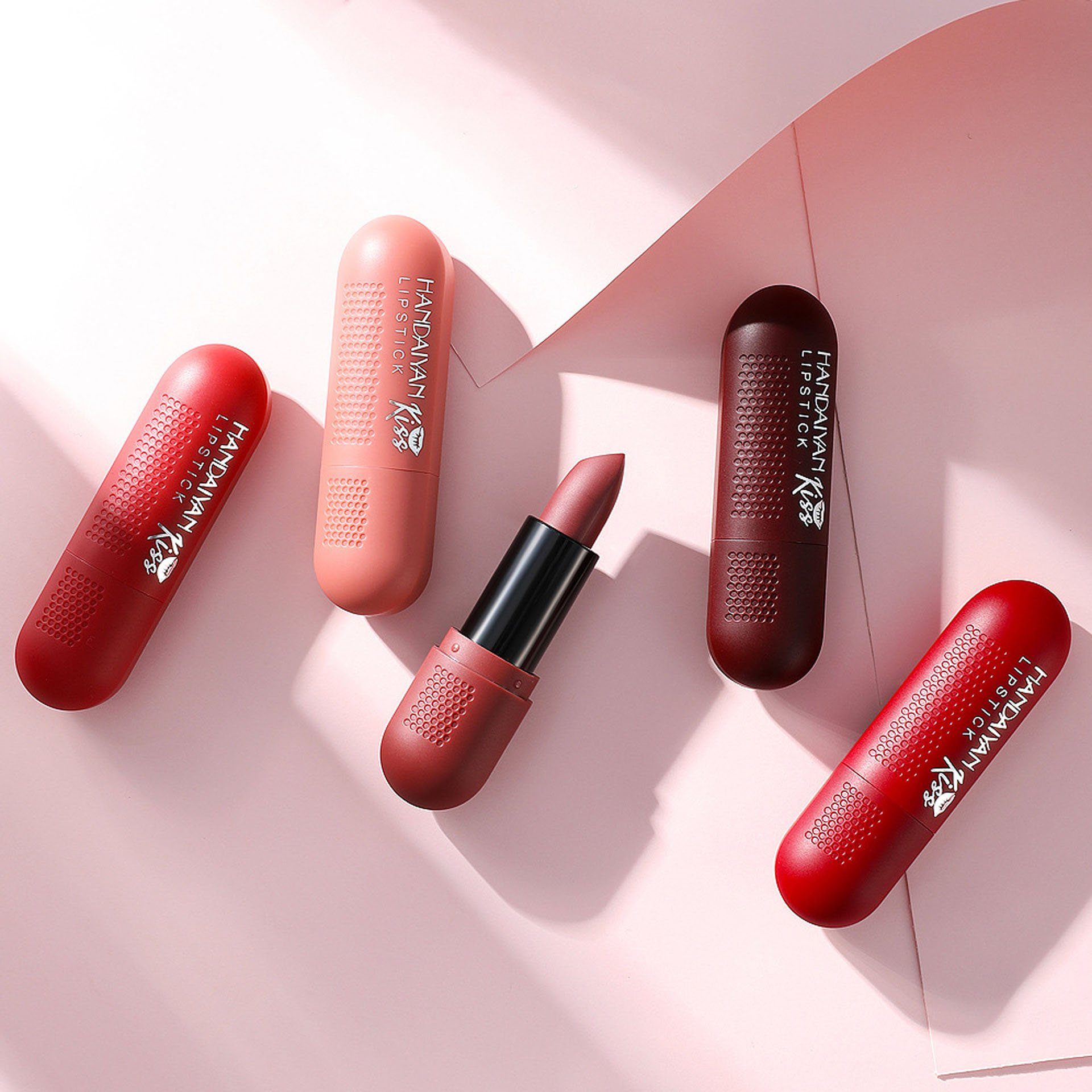 POCHUMIDUU Lippenstift-Set 6 Farben Matt Lippenstift Set Lippenstift Set Nude Long Lasting, 6-tlg.
