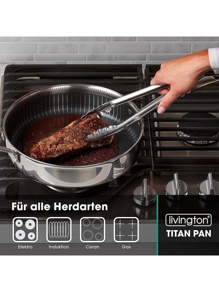 Livington Hochrandpfanne Titan Pan 28cm in Silber günstig kaufen onesize