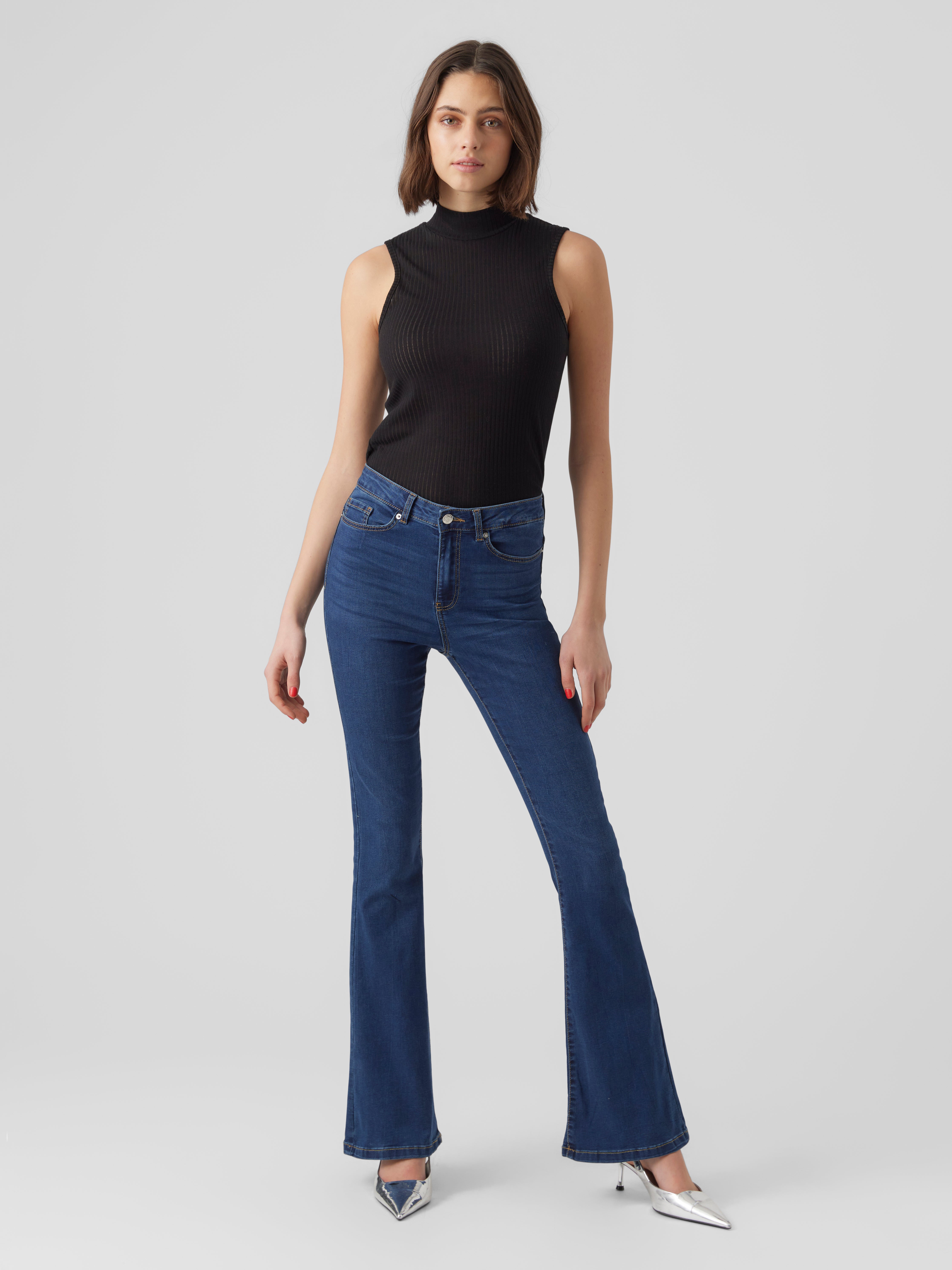 VMSIGA Hohe Taille Ausgestellt Jeans