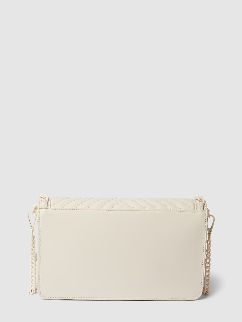 Schultertasche mit Label-Detail Modell 'ICE' in offwhite