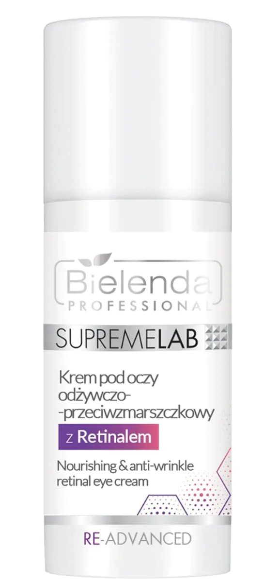 „Bielenda Professional Supremelab Re-Advanced“ maitinamasis ir raukšles mažinantis paakių kremas su tinklainės ekstraktu.