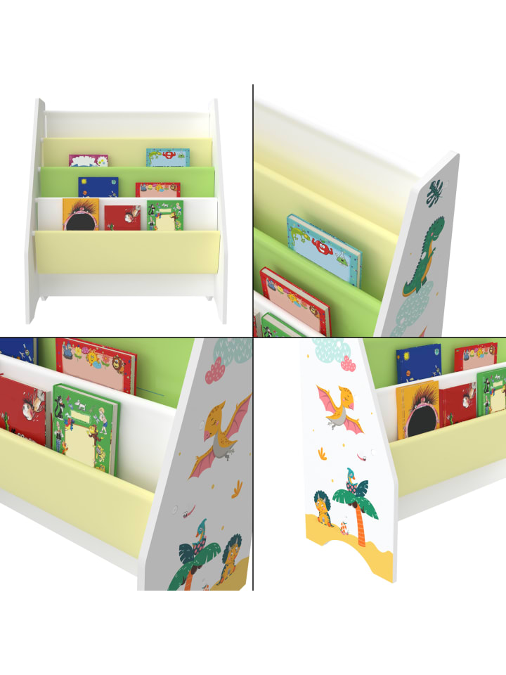 en.casa Kinderregal Fisterra in Gelb Grün (H)74cm (B)62cm (T)29cm günstig kaufen onesize