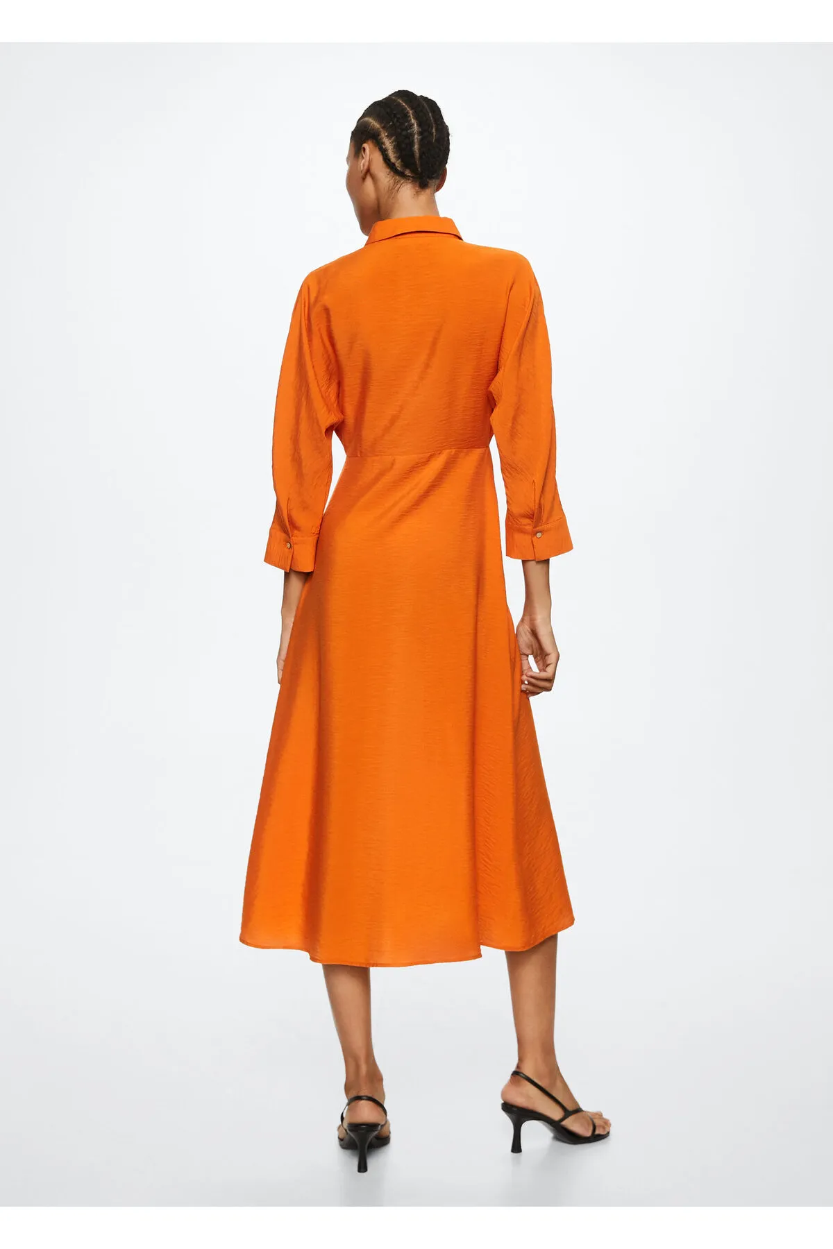 MANGO  Orangefarbenes Damenkleid 37045819