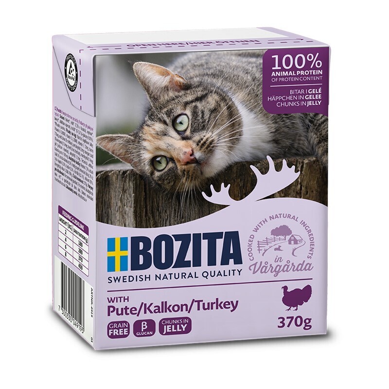 BOZITA Nassfutter BOZITA Häppchen in Gelee 6x370g Pute