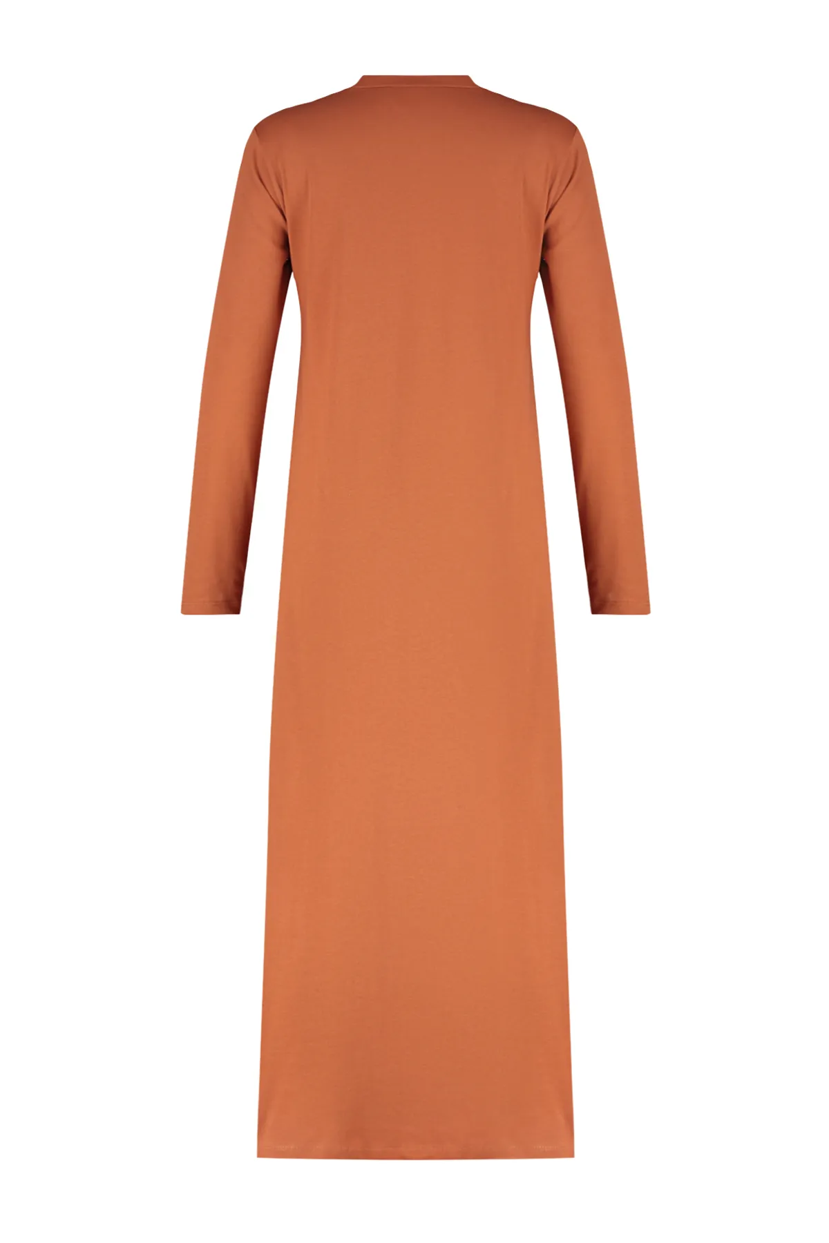 Trendyol Modest  Detailliertes Strickkleid mit Zimt-Schulterknopf TCTSS23EB00291