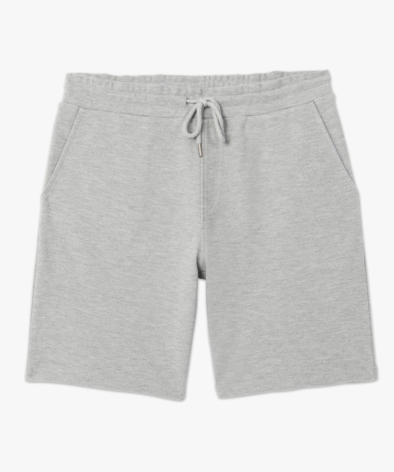 Bermuda homme en maille piquée à taille élastiquée gris clair | GEMO