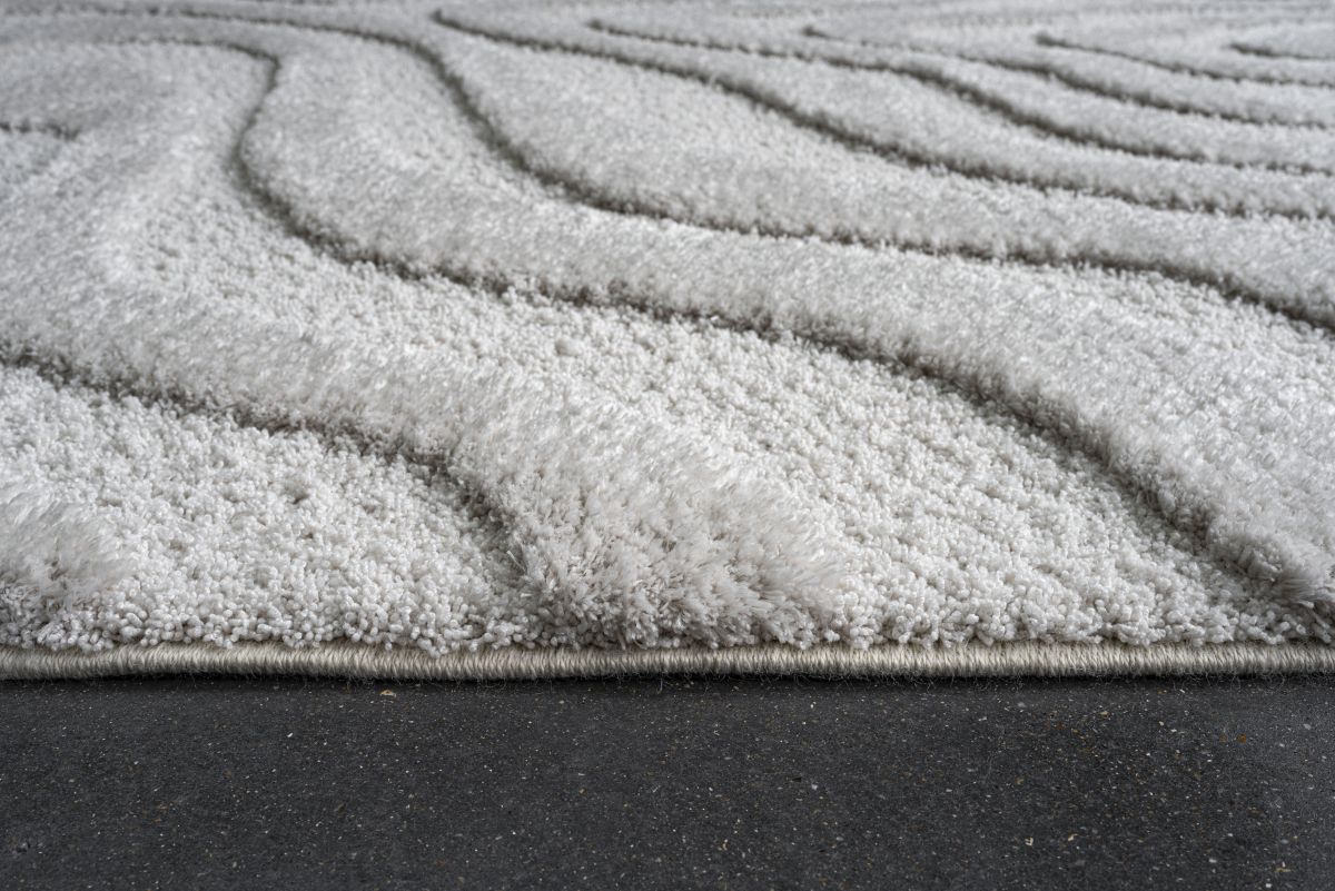 Webteppich Lizardit Creme-Creme 133 x 195 cm