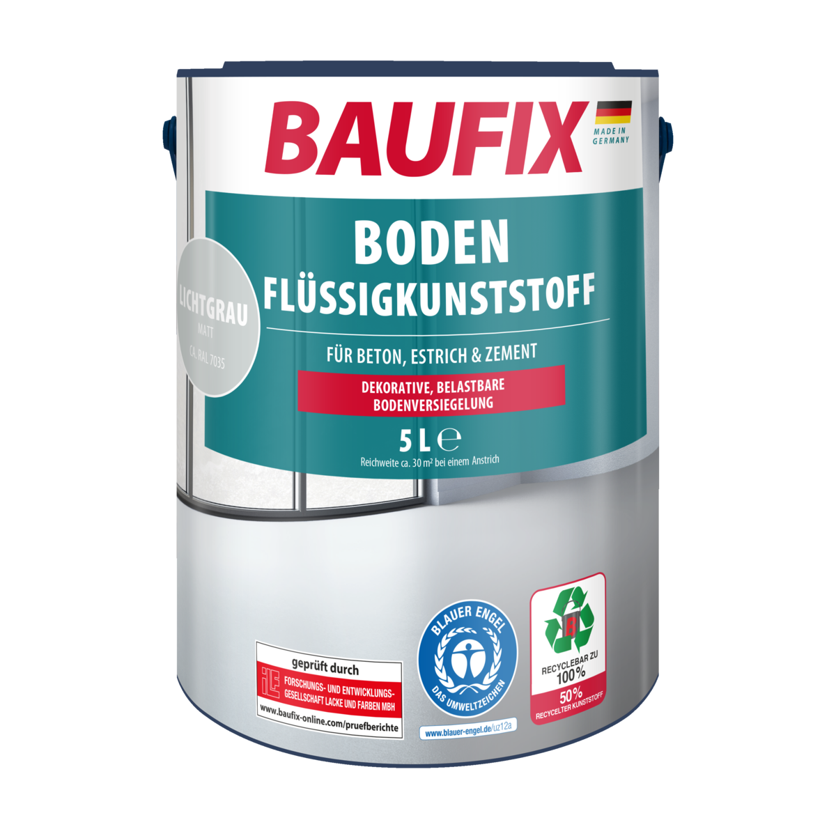 Baufix Boden-Flüssigkunststoff 5 l, Lichtgrau