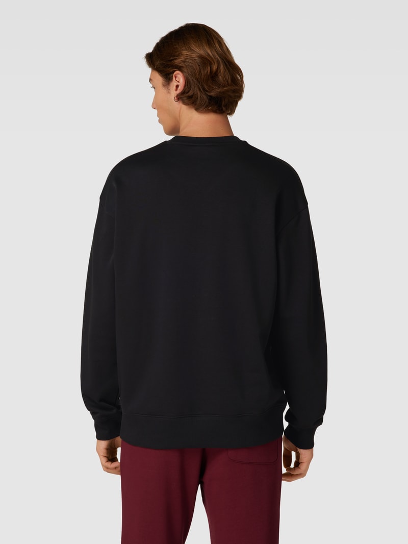 Sweatshirt mit Label-Stitching in schwarz