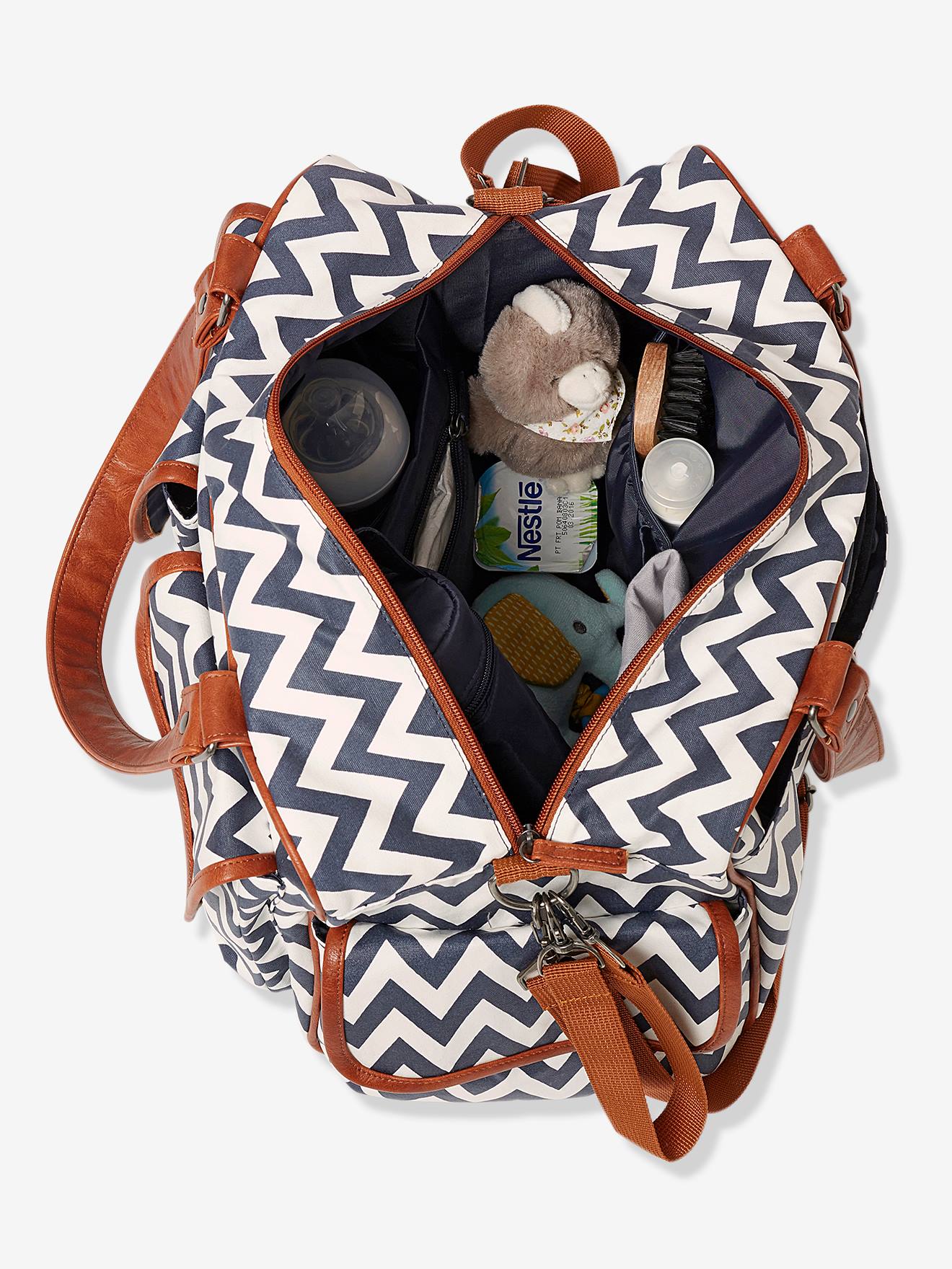 Sac à langer Journée multipoches vertbaudet imprimé chevrons