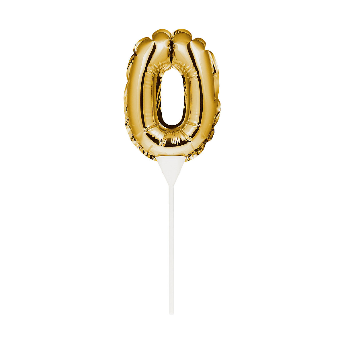 Kuchenpicker Folienballon Gold Zahl 0, 22,9 x 8,9 cm