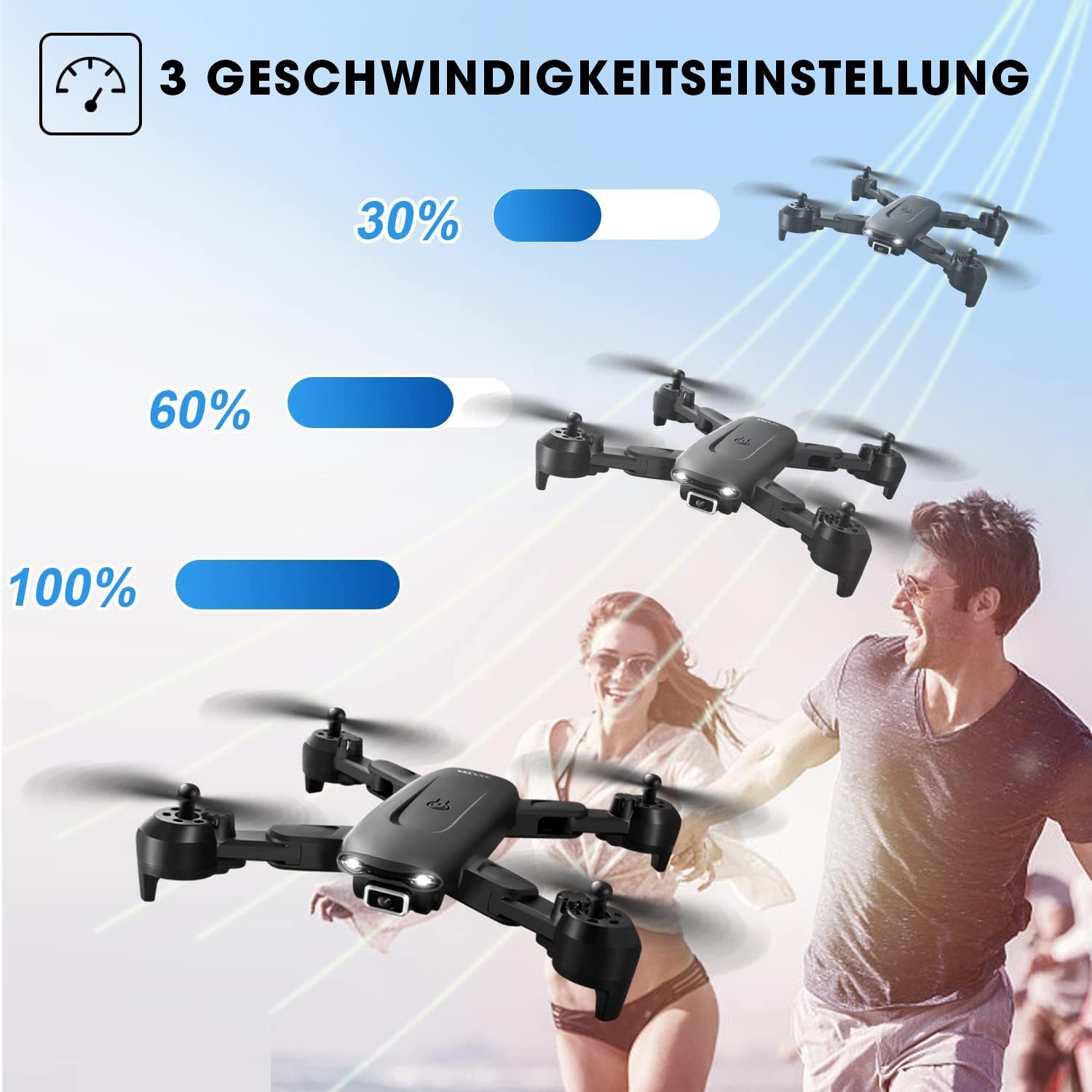 4DRC V12 Hubschrauber-Drohne Spielzeug-Drohne (1080p Full HD, faltbares Mini-RC-Quadcopter-Spielzeug)