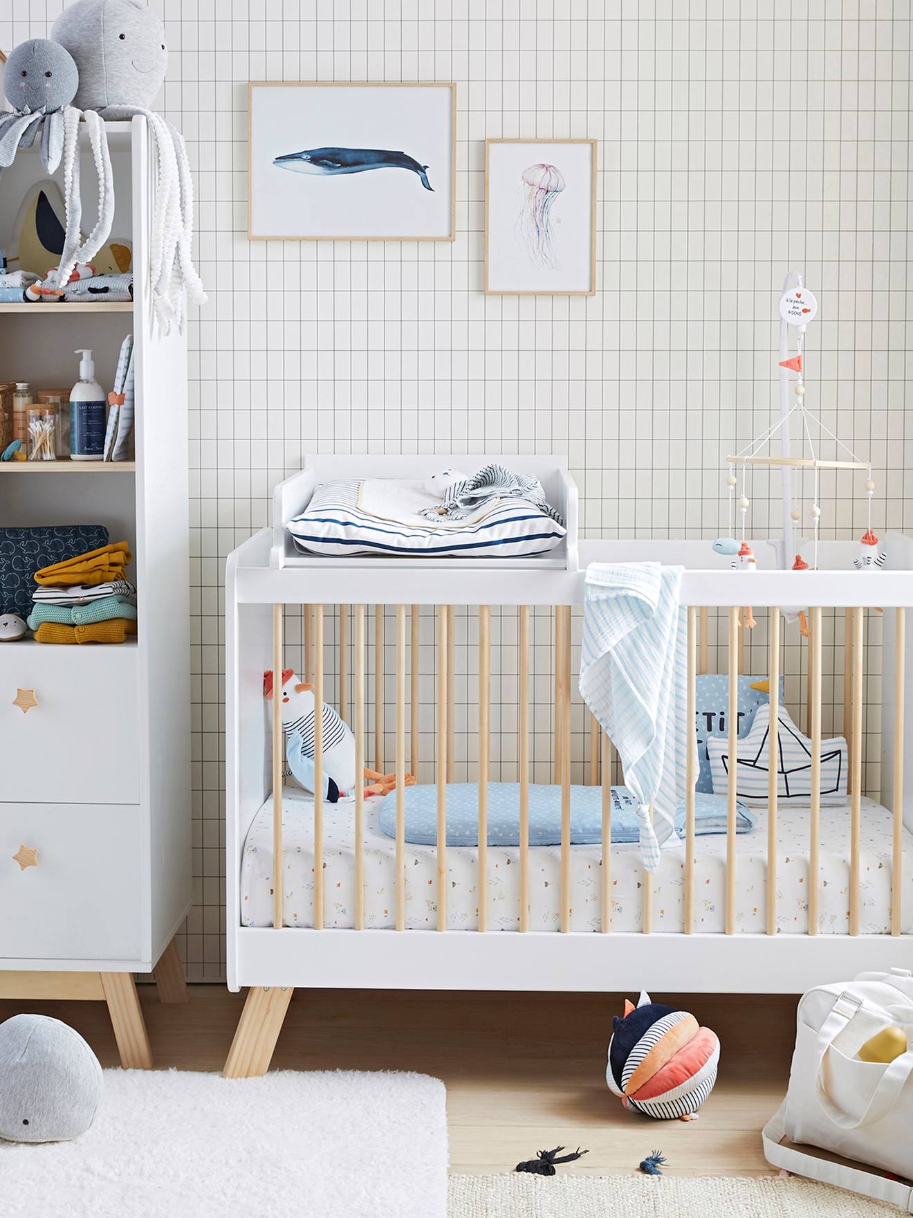 Vertbaudet Wickelaufsatz für Babybetten - weiß