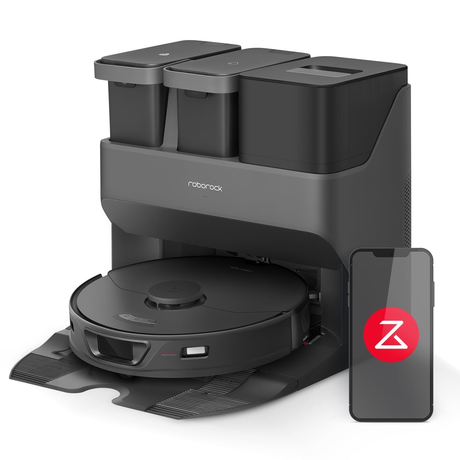 Roborock Saugroboter S7 Max Ultra, 60,00 W, 5500 Pa, aktive Hindernisvermeidung, mit selbstentleerender & selbstwaschender & selbsttrocknender & selbstbefüllender & selbstreinigender Station, App und Sprachsteuerung (Upgrade von S7 Pro Ultra, VS S8 P