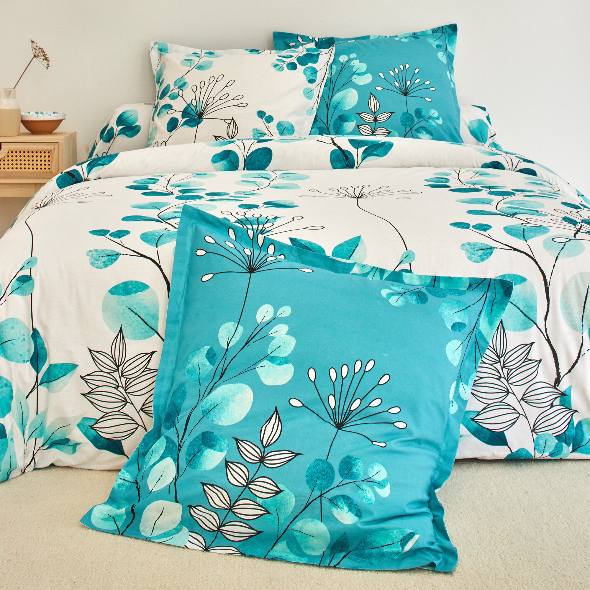 Linge de lit Danae en coton imprimé