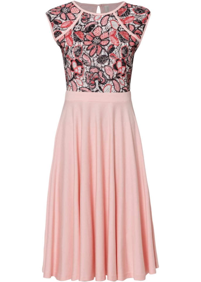 Midikleid mit Spitzeneinsatz