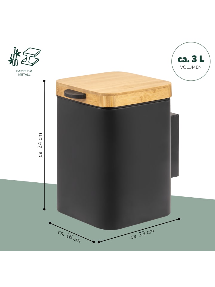 bremermann Wand-Kosmetikeimer 3L Schwarz günstig kaufen onesize