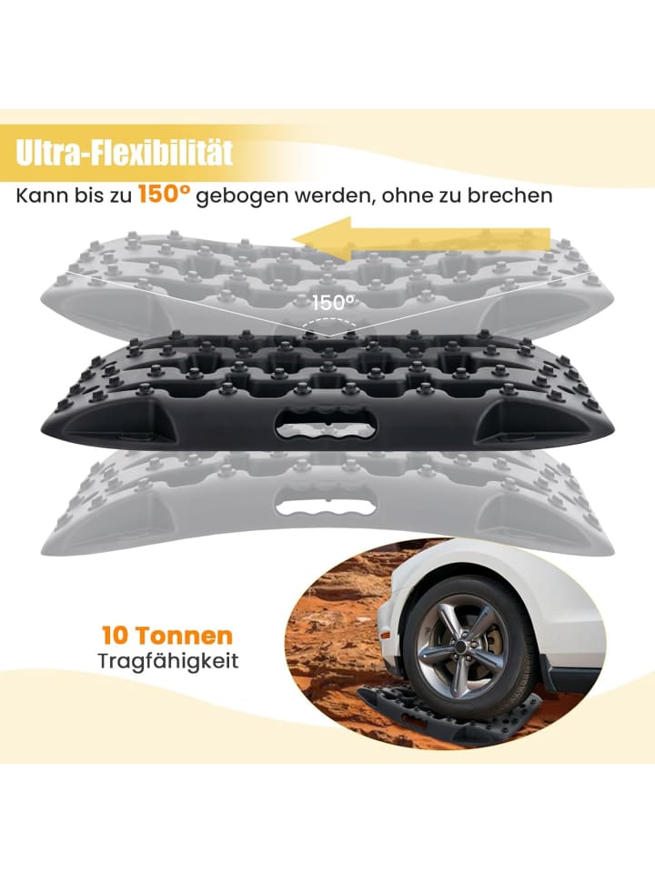 COSTWAY 2 Stk. Anfahrhilfe in Schwarz günstig kaufen onesize