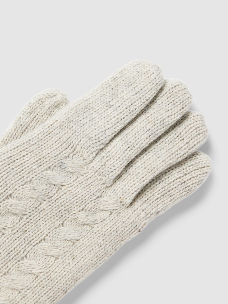 Handschuhe mit Label-Detail in hellgrau
