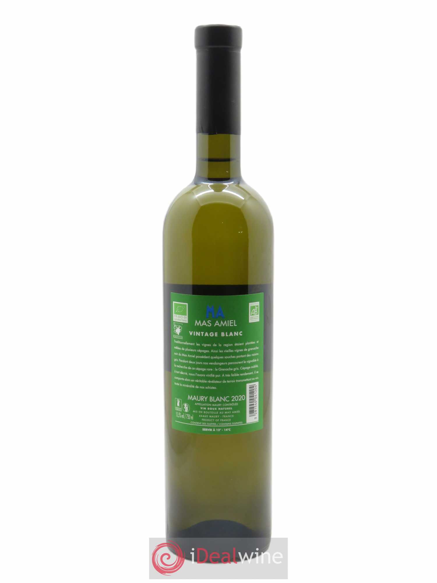 Maury Mas Amiel Vintage Blanc  2020 - Lot de 1 Bouteille