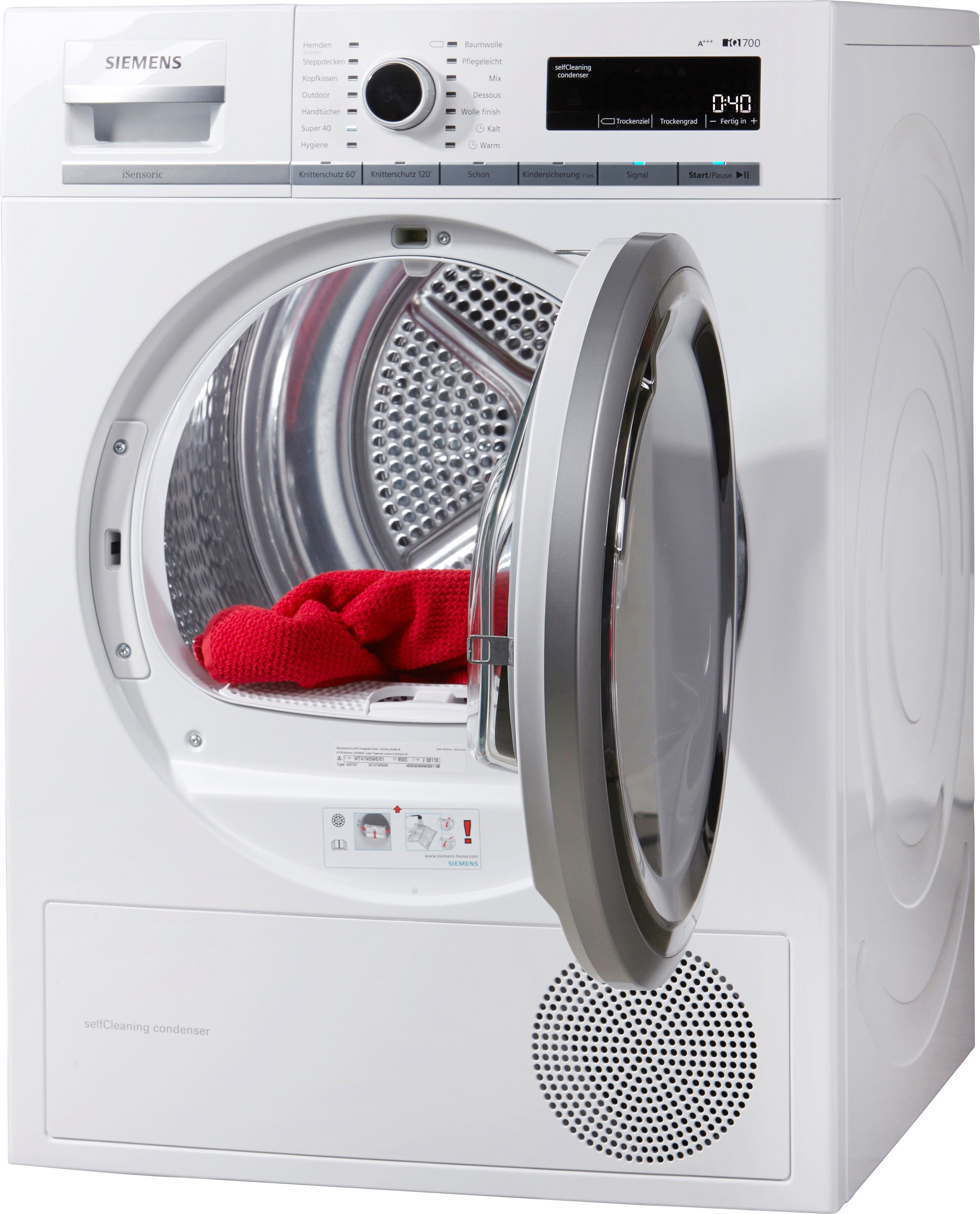 SIEMENS Wärmepumpentrockner iQ700 WT47W5W0, 8 kg